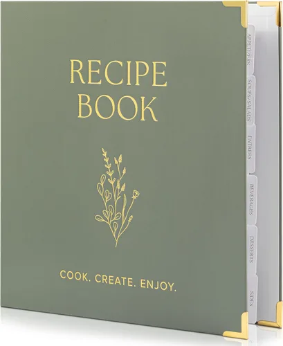 Miniatura 11 de Carpeta estética de recetas de 8.5 x 11 pulgadas con cubierta impermeable, el libro de recetas perfecto con fundas de plástico para escribir tus
