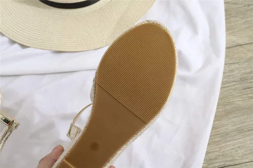 Miniatura 6 de Sandalias de tacón de cuña elegantes para mujer, tacón con correa en T