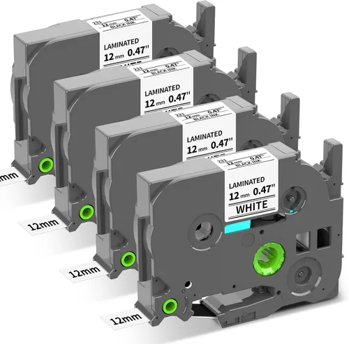 Miniatura 13 de Paquete de 6 cintas para etiquetar de 0.472 in, 0.47 pulgadas, repuesto para cinta de etiquetas Brother P Touch TZe131 TZ-131, compatible