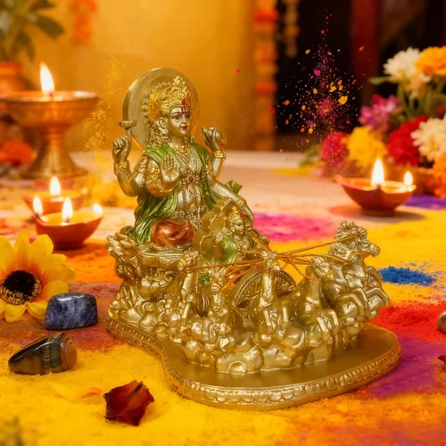 Miniatura 4 de Escultura hindú Dios Señor Surya-Sun – India Regalos religiosos Artesanía Dios Suryadev Figura Hinduismo Murti Hogar Mandir Templo Altar Pooja