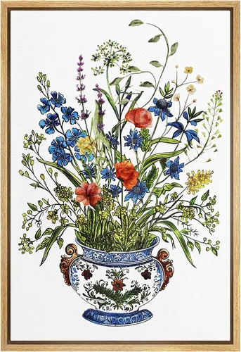 Miniatura 48 de NWT Impresión en lienzo enmarcado para pared, acuarela, grullas, pájaros volando, naturaleza salvaje, ilustraciones de arte moderno decorativo