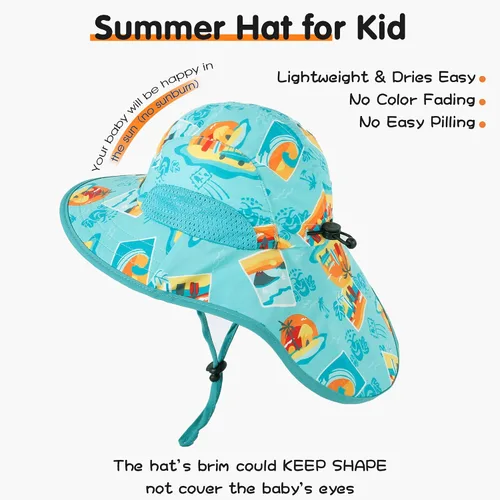 Miniatura 10 de Sombrero de sol para bebé, sombreros de protección solar para niños pequeños, UPF 50+, gorra de playa de verano al aire libre para niños y niñas