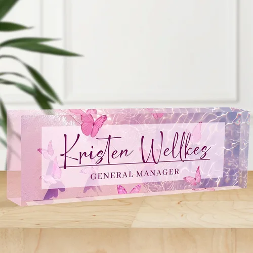 Miniatura 29 de Placa de nombre de escritorio personalizada, placas de identificación acrílicas para escritorio, decoración de oficina, regalos personalizados