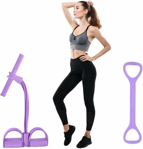 SZ - Juego de bandas de resistencia – 2 piezas figura 8 bandas de resistencia y tubos de resistencia de pedal para entrenamiento de cuerpo completo,