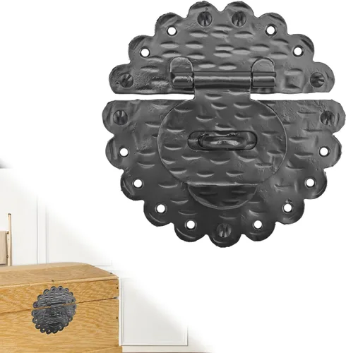 Miniatura 12 de 1 paquete de cerrojos de muebles de 2.75 pulgadas para puertas, color negro, cerrojo decorativo de metal para muebles, cerrojos de metal rústico