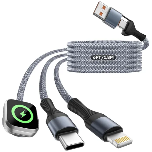 Miniatura 10 de Cruise Essentials - Cable de carga múltiple 3 en 2 para iPhone Watch Charger/iPhone 17/IP, iWatch Charger, Travel Camping Essentials compatible