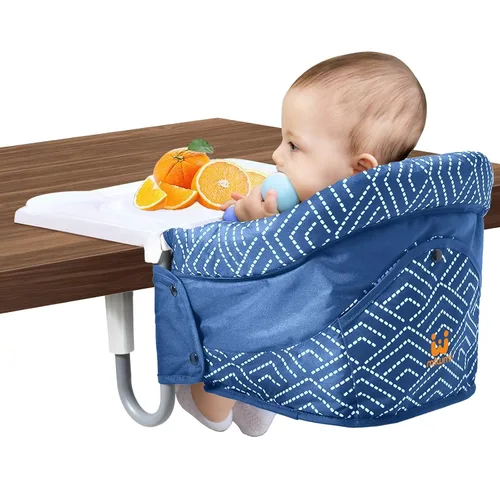 MTWML Silla alta de gancho con bandeja, silla alta portátil para bebé que se fija a la mesa, silla alta de mesa rápida con clip para bebés y niños