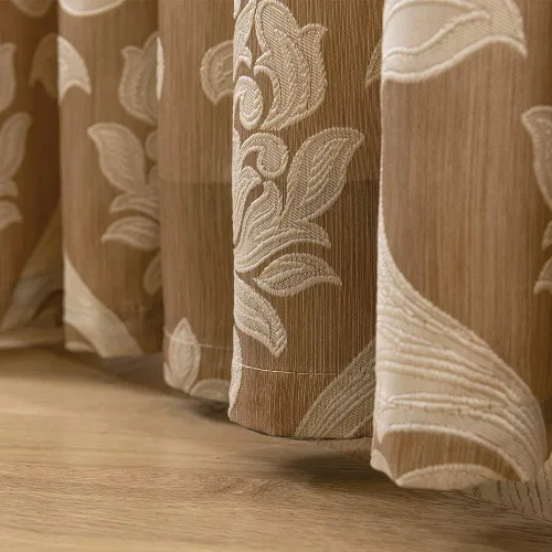 Miniatura 5 de NAPEARL Cortinas de damasco para sala de estar, cortinas de jacquard gótico con patrones florales, cortinas beige para dormitorio de 63 pulgadas