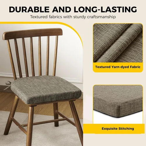 Miniatura 6 de downluxe Cojines para sillas de interior para sillas de comedor, almohadillas de espuma texturizadas suaves y cómodas para sillas de cocina con Caqui
