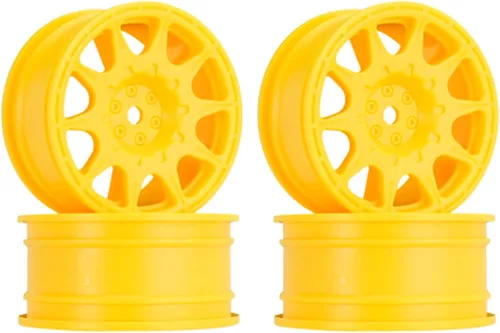Miniatura 5 de 4 llantas de plástico RC de rally de 2.047 in de diámetro para 1/10 escala RC on Road Racing Truck Kyosho HSP HPI RGT Tamiya CC01 D90 piezas