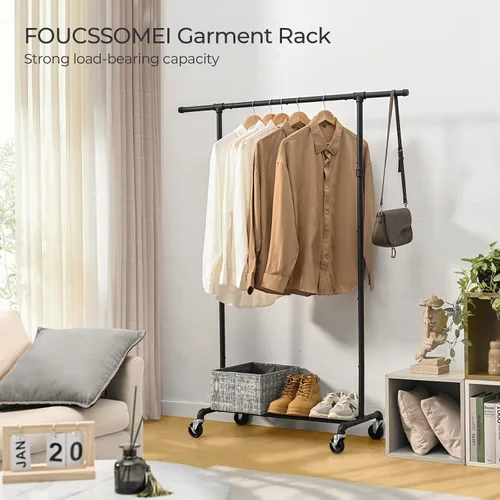 Miniatura 2 de FOUCSSOMEI Perchero de ropa con ruedas, perchero de ropa resistente, perchero de ropa de metal, organizador de armario, para dormitorio, sala