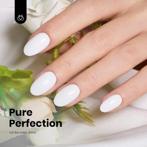 Miniatura 4 de Beetles - Esmalte de uñas de gel ultravioleta semipermanente sin HEMA de alto brillo para manicura francesa y arte de uñas, frasco a juego, blanco