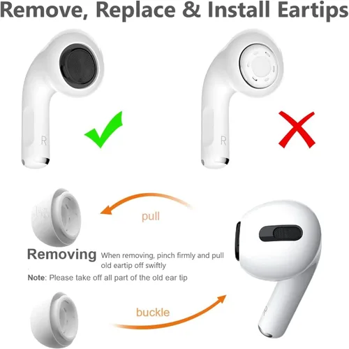 Miniatura 3 de [6 pares] Reemplazo de auriculares Airpod Pro Tips para Apple Airpods Pro y Airpods Pro 2 2ª generación – pequeño, mediano y grande (blanco)