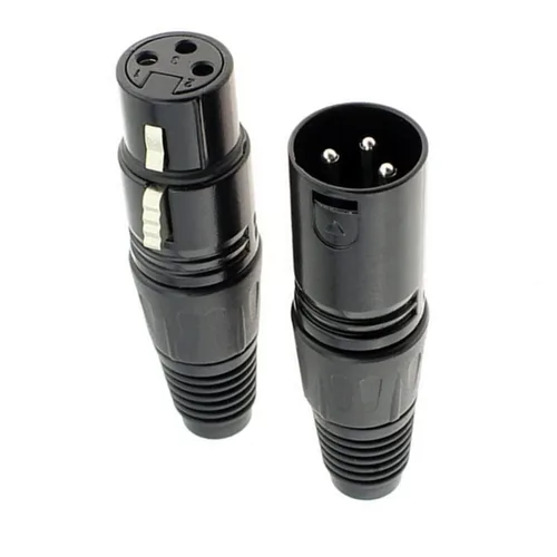 Miniatura 2 de XLR - Conector de micrófono de audio macho/hembra de 3 pines, carcasa negra, 4 pares (XLR macho/hembra)