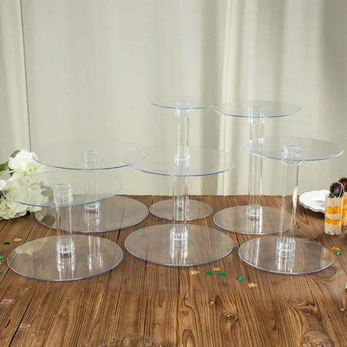 Miniatura 5 de Efavormart - Soporte para decoración de postres de 6 niveles de cristal acrílico resistente para decoración de postres para fiesta de cumpleaños
