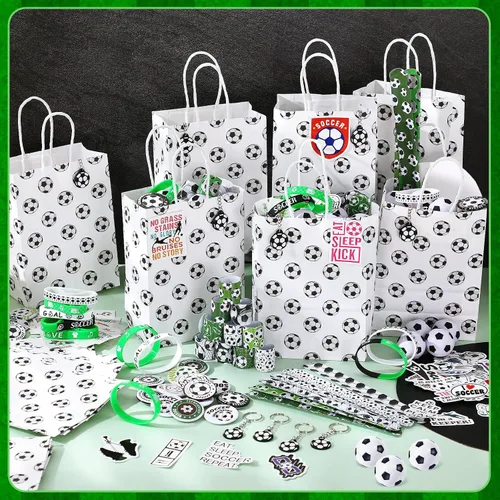 Miniatura 6 de Aoriher 194 piezas de fiesta de fútbol a granel deporte fiesta de cumpleaños regalo de fútbol bolsa de golosinas relleno mini pelota de fútbol