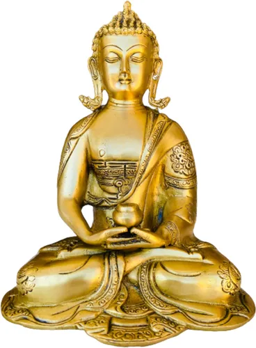 QT Shopping Estatua de Buda Meditación Estatua antigua de latón 11 en Meditación Ídolo de Buda para la Paz Meditación Protección Escultura de Buda