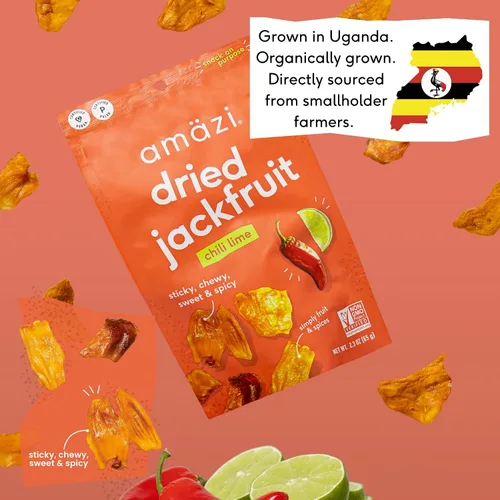Miniatura 5 de Amäzi Foods Chili Lime Dried Jackfruit (paquete de 6) Snacks totalmente naturales Snacks de frutas secas saludables sin gluten
