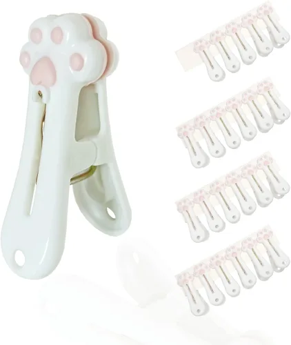 Miniatura 9 de Pinzas de plástico para ropa de lavandería (gris), paquete de 12, pinzas para ropa sin rastro, clips para bolsa, clip para paquete de alimentos