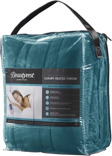Miniatura 3 de Manta eléctrica térmica Beautyrest para clima frío, manta térmica de calentamiento rápido, apagado automático, prácticamente cero EMF, configuración