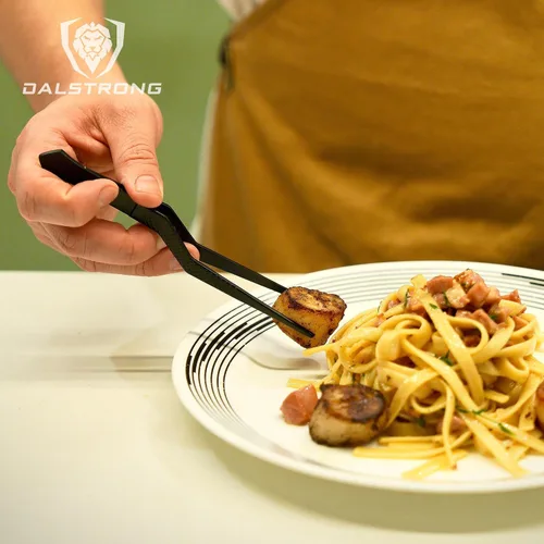Miniatura 8 de Dalstrong Juego de Pinzas Profesionales para Alimentos y Pinzas de Cocina de 2 piezas (6.5" y 10") - Alta Precisión, Recubrimiento de Titanio Negro