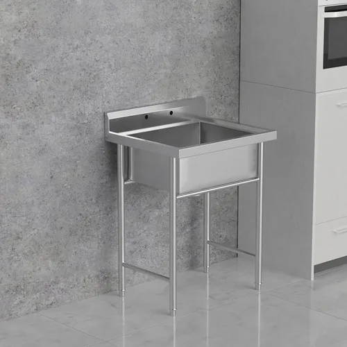 Miniatura 4 de VINGLI Fregaderos utilitarios independientes mejorados de 28" de acero inoxidable 304 para cuarto de lavandería con protector contra salpicaduras