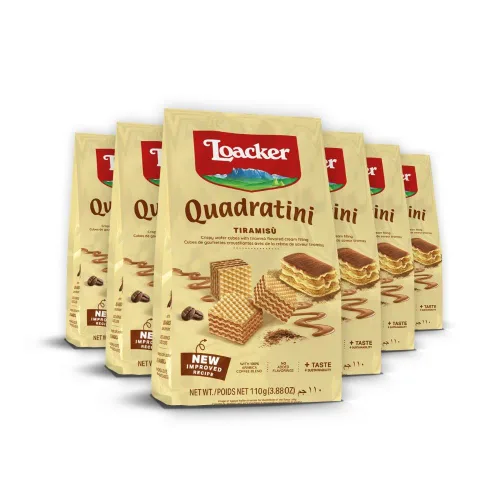 Miniatura 30 de Loacker Quadratini - Paquete grande de galletas de oblea variadas con sabor a frutas - Mezcla de limón, vainilla y yogur de frambuesa - Galletas