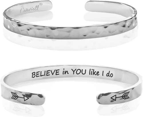 Miniatura 57 de Carviell Pulseras grabadas para mujer, inspiradoras, amistad, amor, mamá, hija, hermana, cristiana, graduación, conmemoración y regalos de boda, más