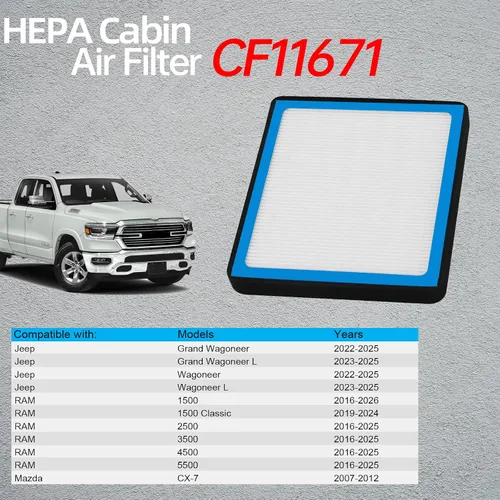 Miniatura 8 de CF11671 Filtro de aire de cabina HEPA para aire acondicionado con carbón activado, accesorios de filtro de aire de cabina compatibles con MAZDA CX-7