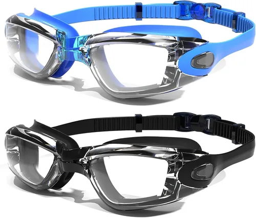 Miniatura 9 de Gafas de natación Braylin, paquete de 2 gafas de natación, antivaho, sin fugas para adultos, hombres, mujeres y jóvenes Paquete de 05.2 púrpura