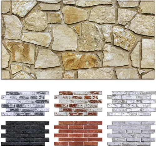 Miniatura 11 de Commomy Paneles de pared 3D de ladrillo sintético, 12 piezas de 22.8 x 11.8 pulgadas, azulejos finos y adhesivos de PVC UrltraLight para cocina