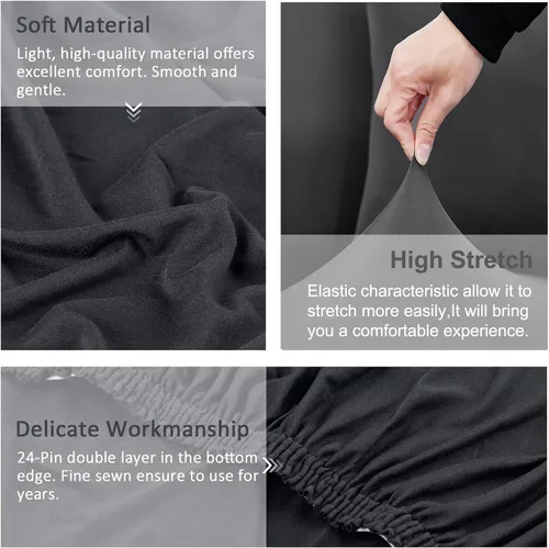 Miniatura 3 de Fundas para sofá modular, 2 piezas, funda de sofá de alta elasticidad en forma de L para 5 y 6 plazas, funda de sofá de tela de elastano