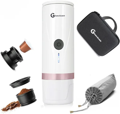 Cafetera eléctrica portátil de café expreso, autocalentadora para viajes en automóvil, para acampar con tipo C, adecuada para café molido y cápsulas
