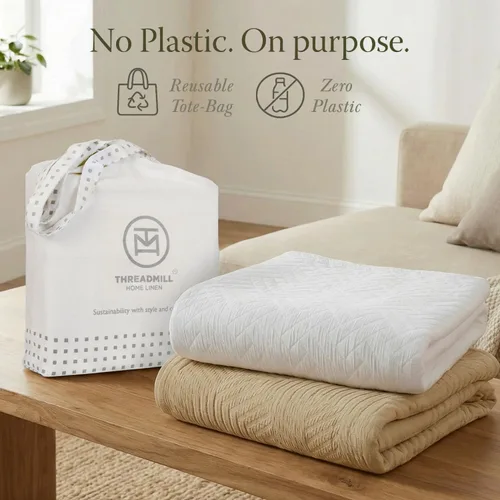 Miniatura 6 de Threadmill Mantas de algodón de lujo para cama tamaño King Acogedora manta 100% algodón tamaño King para todas las estaciones Colcha Aster suave