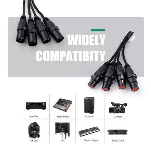 Miniatura 3 de Extensor de cable de audio serpiente de 4 canales XLR a Ethercon RJ45 CAT5/CAT6 para grabación de iluminación de sonido de escenario en vivo