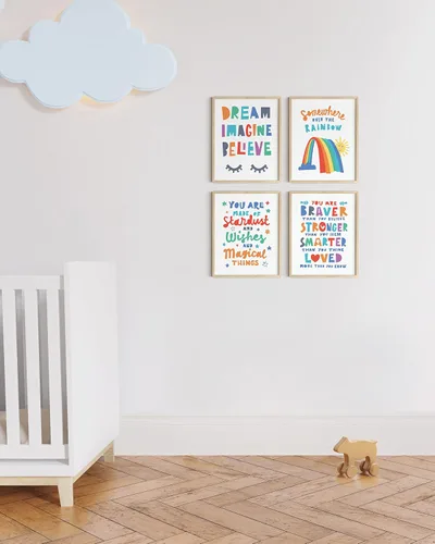 Miniatura 5 de HAUS AND HUES Citas inspiradoras para niños (marco beige, inspiradoras, 8 pulgadas de largo x 10 de ancho)