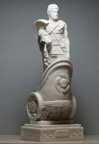 Miniatura 9 de Ares Mars Dios de la guerra Carro griego fundido mármol estatua escultura Figura 9.84