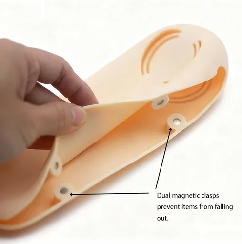 Miniatura 5 de Soporte magnético de silicona para brochas de maquillaje – Estuche organizador portátil de brochas de cosméticos, almacenamiento de herramientas