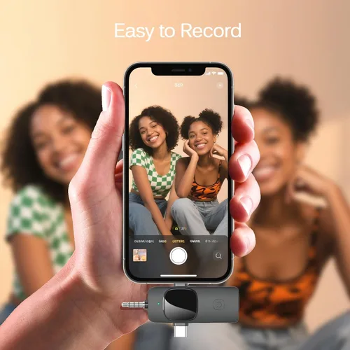 Miniatura 3 de Micrófono inalámbrico profesional de solapa Lavalier para iPhone, iPad, micrófono mini de grabación de video para entrevistas, podcast, Vlog