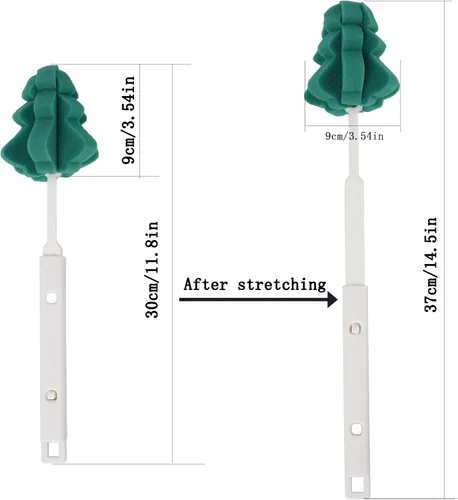 Miniatura 2 de Foshine Cepillos suaves para botellas, cepillos de esponja para botellas, juego de cepillos de limpieza con asas ajustables, 2 piezas, para copas