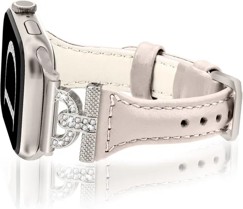 Miniatura 10 de Bandas delgadas de cuero compatibles con Apple Watch para mujeres de 40 mm, 41 mm, 38 mm, 44 mm, 45 mm, 49 mm, 42 mm, 46 mm, con forma de D