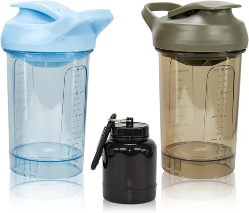 Miniatura 16 de Botella mezcladora de proteínas de 20 onzas, vasos mezcladores de proteínas a prueba de fugas para gimnasio, fitness y suplementos, material PETG