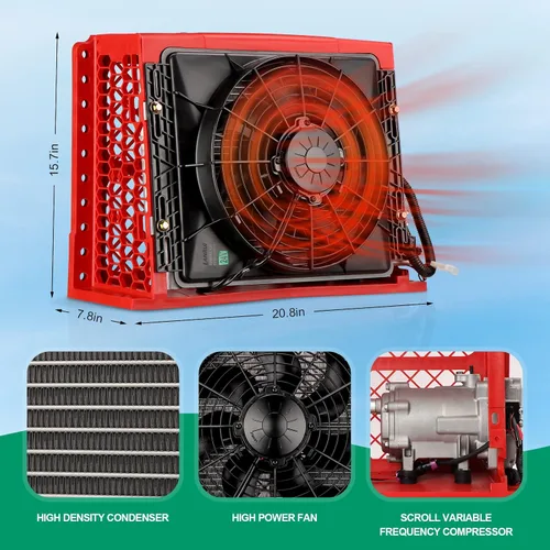 Miniatura 2 de Aire acondicionado eléctrico 12V para RVs, camiones, vehículos de construcción, excavadoras, cosechadoras, maquinaria agrícola (12V)