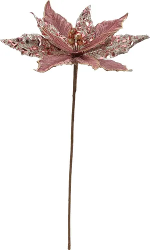 Miniatura 3 de Briful Flores de Pascua con Purpurina Navideñas de Cabezas Grandes de 12 Pulgadas Adornos para Árbol de Navidad Juego de 4 Flores Artificiales