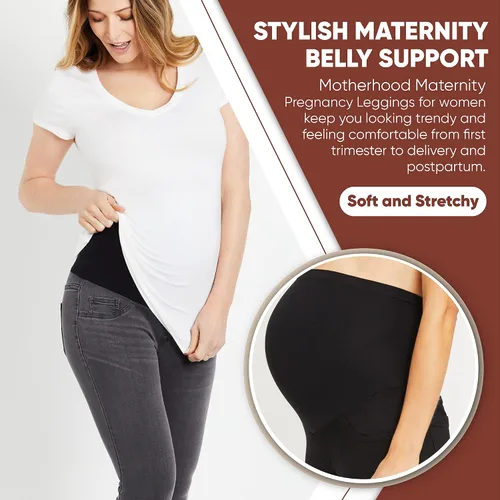 Miniatura 7 de Motherhood Maternity Jegging de mezclilla para mujer color azul índigo Azul