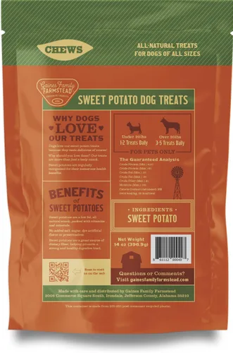 Miniatura 9 de Gaines Family Farmstead Golosinas para perros, bolsa de 8 onzas, masticables de batata de un solo ingrediente para perros, alternativa de cuero
