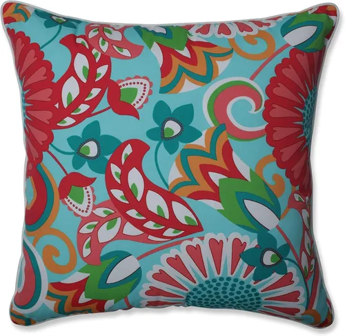 Miniatura 47 de Pillow Perfect - Cojines decorativos florales brillantes para interiores/exteriores, 2 unidades, lumbar - 11.5 x 18.5 pulgadas, verde/rojo Zoe