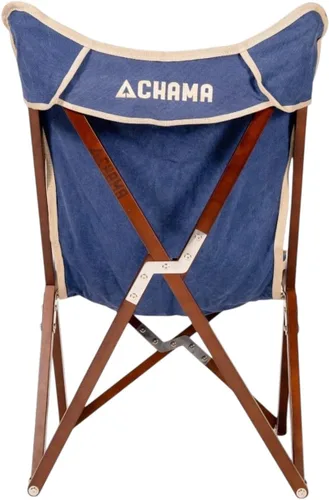 Miniatura 7 de CHAMA Vaquero Heritage - Silla plegable de madera dura oscura y lona de algodón de 20 onzas, accesorios de acero inoxidable de grado marino, bolsa