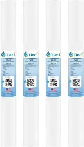 Miniatura 9 de Tier1 Cartucho de repuesto de filtro de agua de sedimentos de polipropileno hilado para toda la casa de 10 micrones, 20 x 2.5 pulgadas, compatible