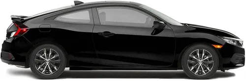 Miniatura 3 de SlickMod Revestimiento de vinilo opaco cromado para Honda Civic Coupé 2016-2021 (moldura de ventana, negro brillante)
